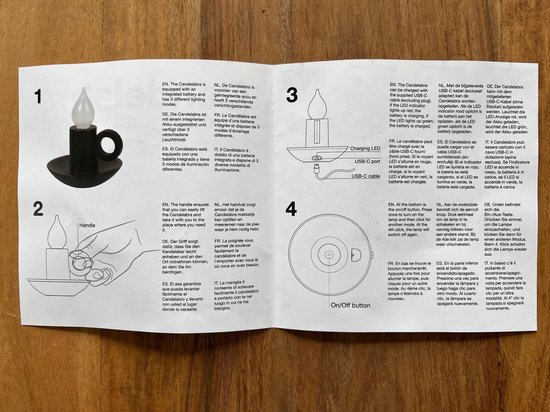 Bitten Design Oplaadbaar Kandelaar Lampje - Wit Met Blauw van Bitten Design — afbeelding 2