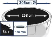 Tapis de saut trampoline - pour trampoline Ø 305 cm / 10ft - 54 yeux et ressorts 17,5-18 cm