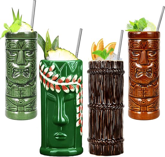 Tiki Mugs Tikikoppen Tiki Mok Tiki Mugs Cocktailbeker Hawaii Cocktailglazen Tiki Bar...