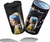 IZY Drinkfles - Vermeer - Meisje met de Parel - Inclusief donatie - Koffiebeker to go - Thermosbeker - RVS - 6 uur lang warm - 350 ml
