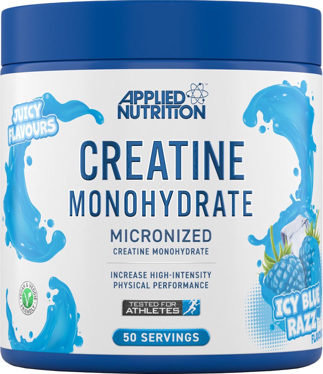 Goedkoopste Creatine Monohydrate with Taste 50servings Blue Rasberry