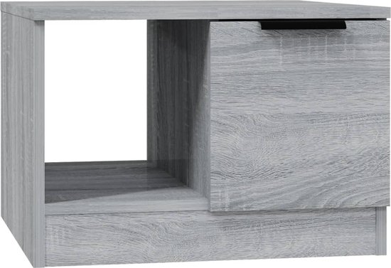 vidaXL - Salontafel - 50x50x36 - cm - bewerkt - hout - grijs - sonoma - eikenkleurig