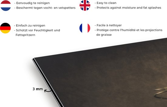 Spatscherm keuken 60x40 cm - Kookplaat achterwand Schilderij - Stilleven - Glas - Druiven - Kunst - Muurbeschermer - Spatwand fornuis - Hoogwaardig aluminium