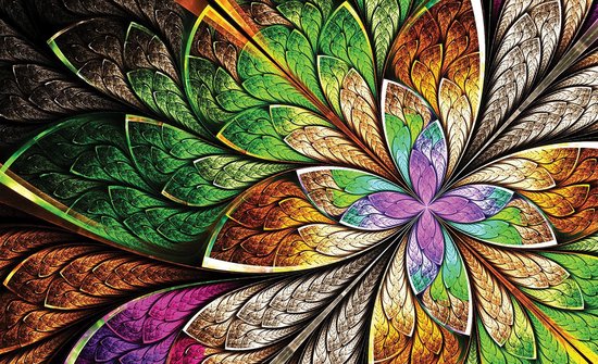 Vert | Orange Photomural, revêtement mural