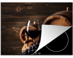 KitchenYeah® Inductie beschermer 59x52 cm - Wijn - Wijnglas - Wijnvaten - Druiven - Glas - Kookplaataccessoires - Afdekplaat voor kookplaat - Inductiebeschermer - Inductiemat - Inductieplaat mat
