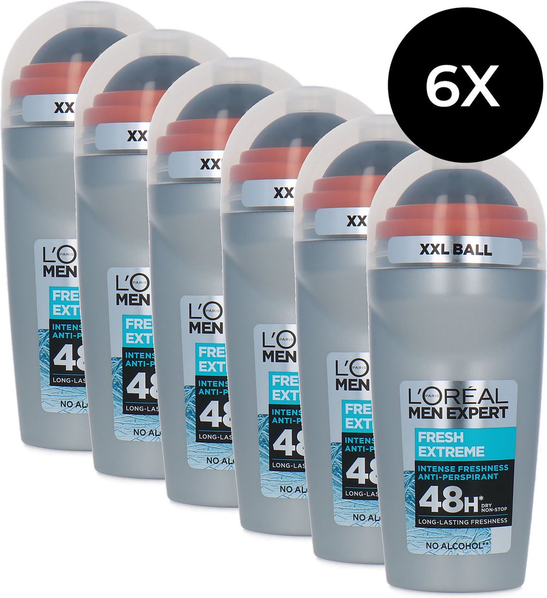 Goedkoopste L'Oréal Men Expert Fresh Extreme Deo Roller - 6 x 50 ml