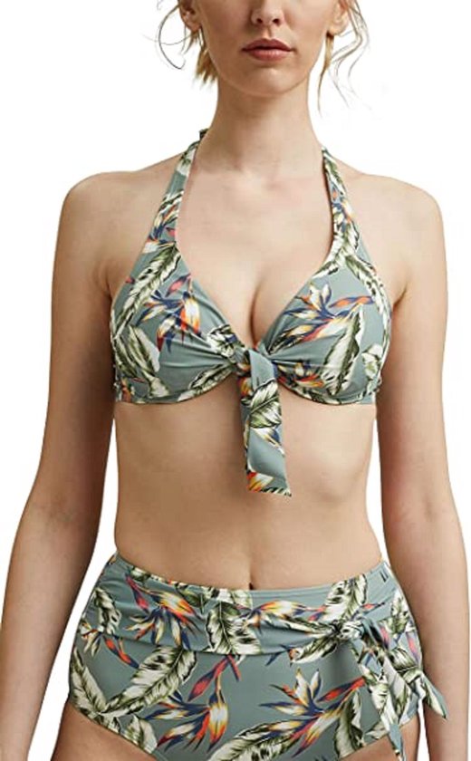 Esprit Panama Beach groene bikini top Maat 70C / FR 85C Halterhals Bikini
