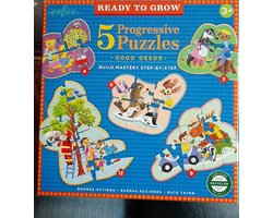 eeBoo Ready to Grow Good Deeds Puzzelset – 5 Puzzels (3 t/m 12 Stukjes) – Kinderpuzzel