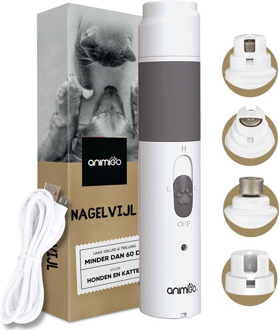Animigo Elektrische Nagelvijl voor Honden en Katten - Veilig en zonder stress voor je hond of kat - Draadloos - Oplaadbaar