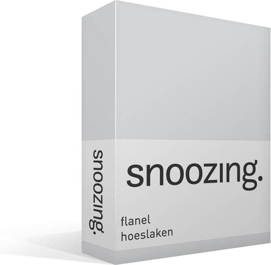 Snoozing - Flanel - Hoeslaken - Lits-jumeaux - 160x200 cm - Grijs