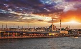 Istanbul City Sunset Photo Wallcovering