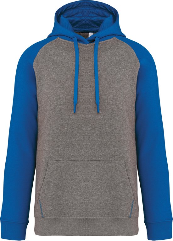 Sweat à capuche bicolore ' Proact ' Gris Chiné/ Blue Royal - 3XL