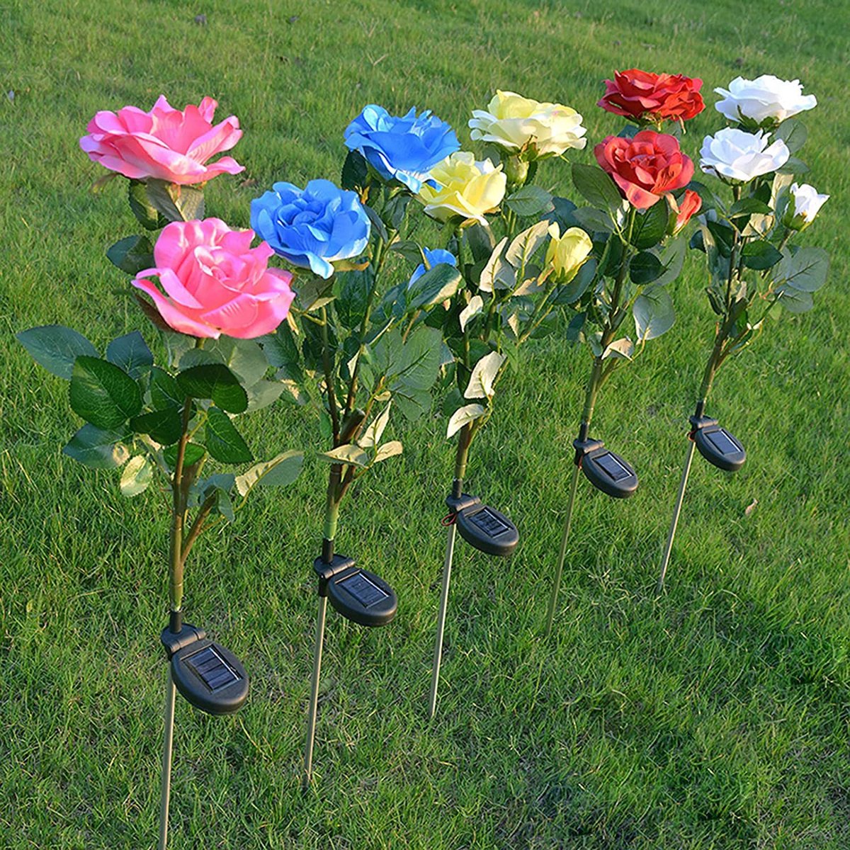 Piquet Floral Lumineux Rose à énergie Solaire – Déco Jardin, Pelouse, Cour