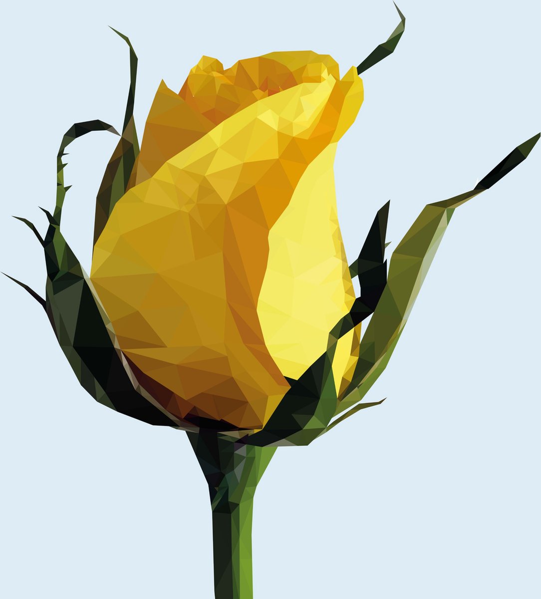 WyArt - Kunst aan de muur - bloemen - gele roos - 600x600 - acrylaat - 4mm