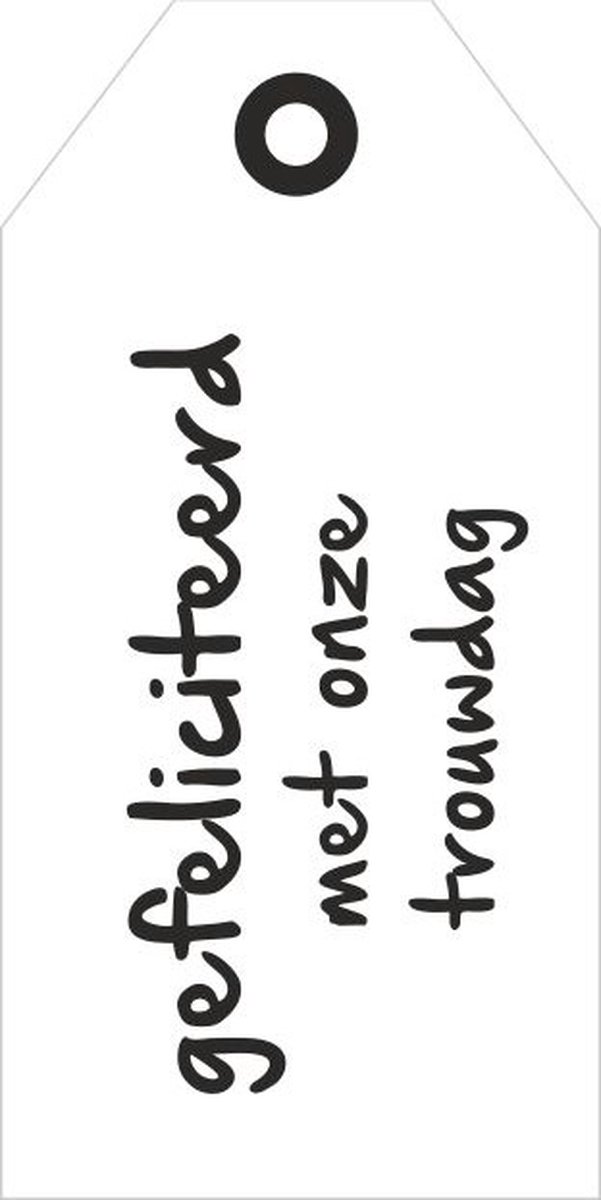 Luxe Bloemenkaartje - Cadeaukaartje - Label - Wenskaartje - Wit - Onze Trouwdag - 20 Stuks - Met Boorgaatje