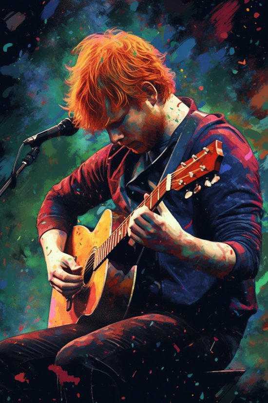 Ed Sheeran Poster | Zanger poster | Abstract | Shape of you | 61x91cm | Geschikt om in te lijsten