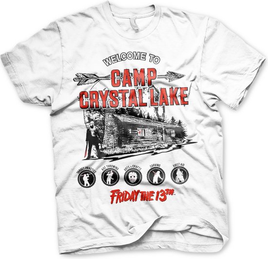 Friday The 13th Heren Tshirt Camp Crystal Lake Wit