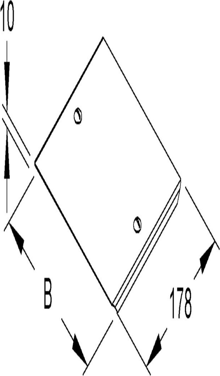 Niedax Kleinhuis kabelgoot deksel stijg/vervalstuk voor 70mm breed (161589)