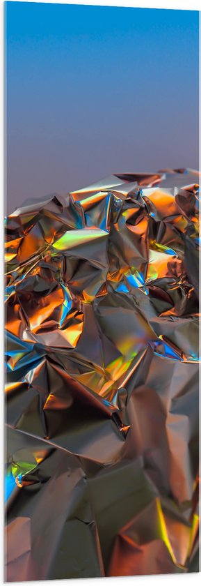 Acrylglas - Opgefrommelde en Verkreukelde Folie - 50x150 cm Foto op Acrylglas (Wanddecoratie op Acrylaat)