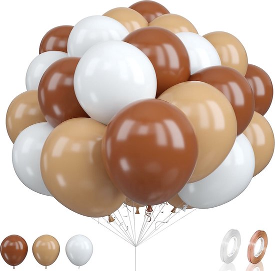 Ballonnen mix beige - bruin - wit || Op werkdagen voor 16:00 besteld = volgende werkdag verzonden