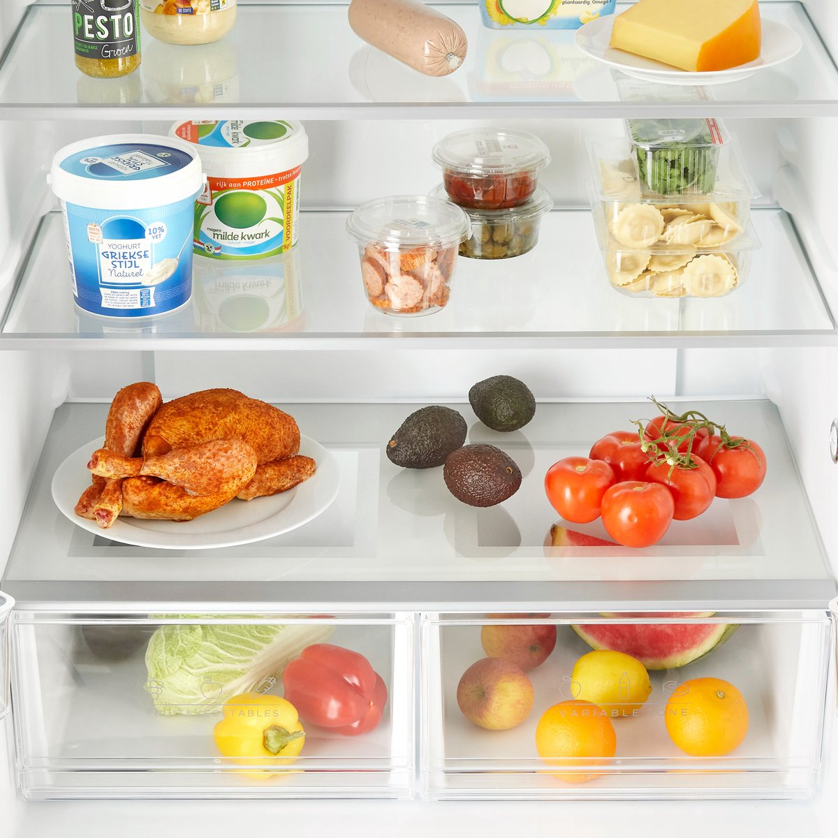 Inventum SKV4178B No Frost energiezuinige Amerikaanse koelkast - 474 liter - Digitaal display - Stil: 37 dB - Supervriezen - Superkoelen - Vershoudlade - 4 deuren - Zwart — afbeelding 7