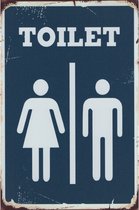 Wandbord Teksten Humor - Toilet Dames - Heren