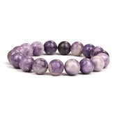 Bixorp Gems Bracelet en pierres précieuses calcédoine mica violet 10 mm - Bracelets de perles en perles de pierres précieuses - Cadeau spirituel - 18 cm