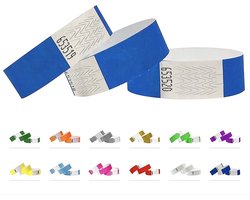 Tyvek polsbandjes voor evenementen - 1000 stuks - Blauw