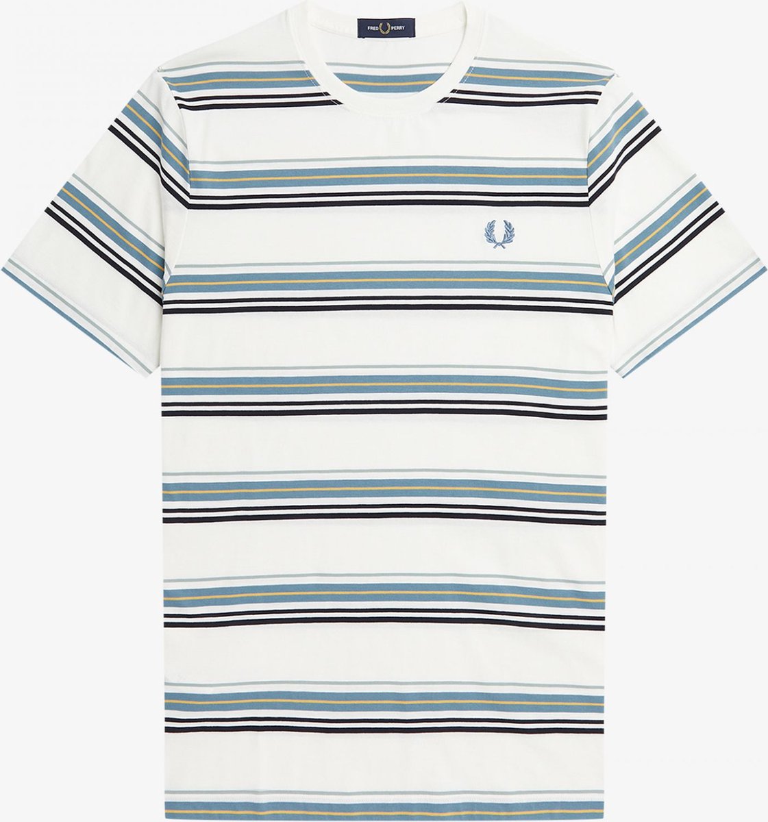 Fred Perry stripe tee Wit