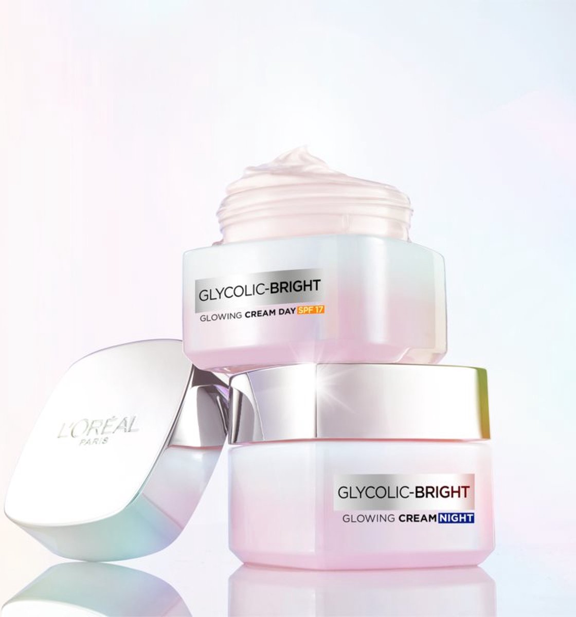 L'Oréal Paris Glycolic-Bright Glowing Cream Day 50ml - SPF17 Day Cream for women Medium Protection SPF 15 - 25, Pigment Spots