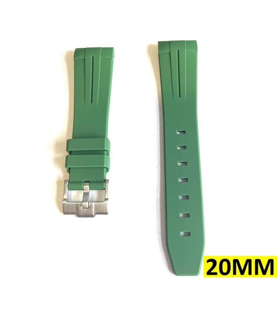 Siliconen Horlogeband - Arc Band - Sport Waterdicht - Voor Seiko Skx modellen - Seiko 5 - 20MM - Groen