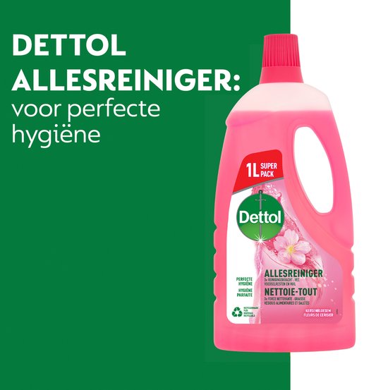 Dettol - Allesreiniger - Power & Fresh Kersenbloesem - 8 x 1 Liter - Voordeelverpakking