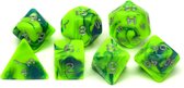 Hot Games Toxic Groen / Blauw Dobbelsteen Set (7 stuks)