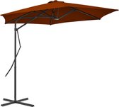 vidaXL - Parasol - met - stalen - paal - 300x230 - cm - terracottakleurig