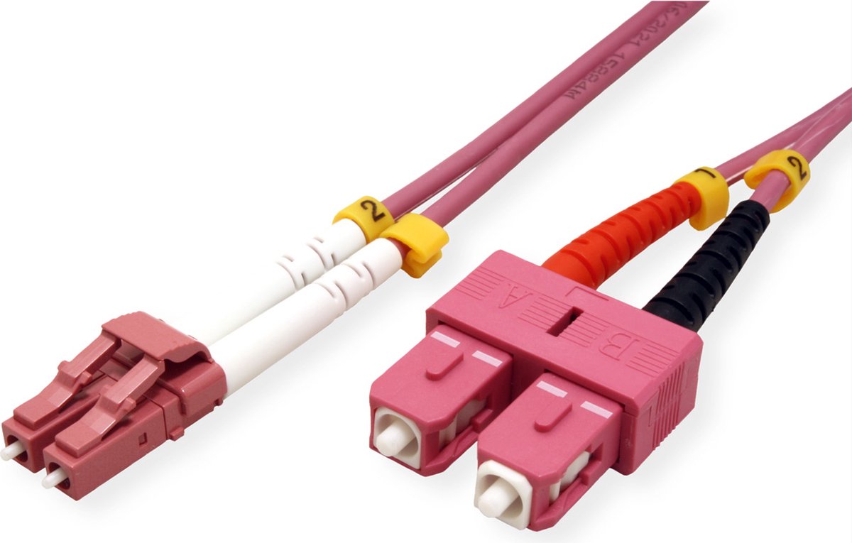 VALUE F.O. kabel 50/125µm OM4, LC/SC, violet, 2 m