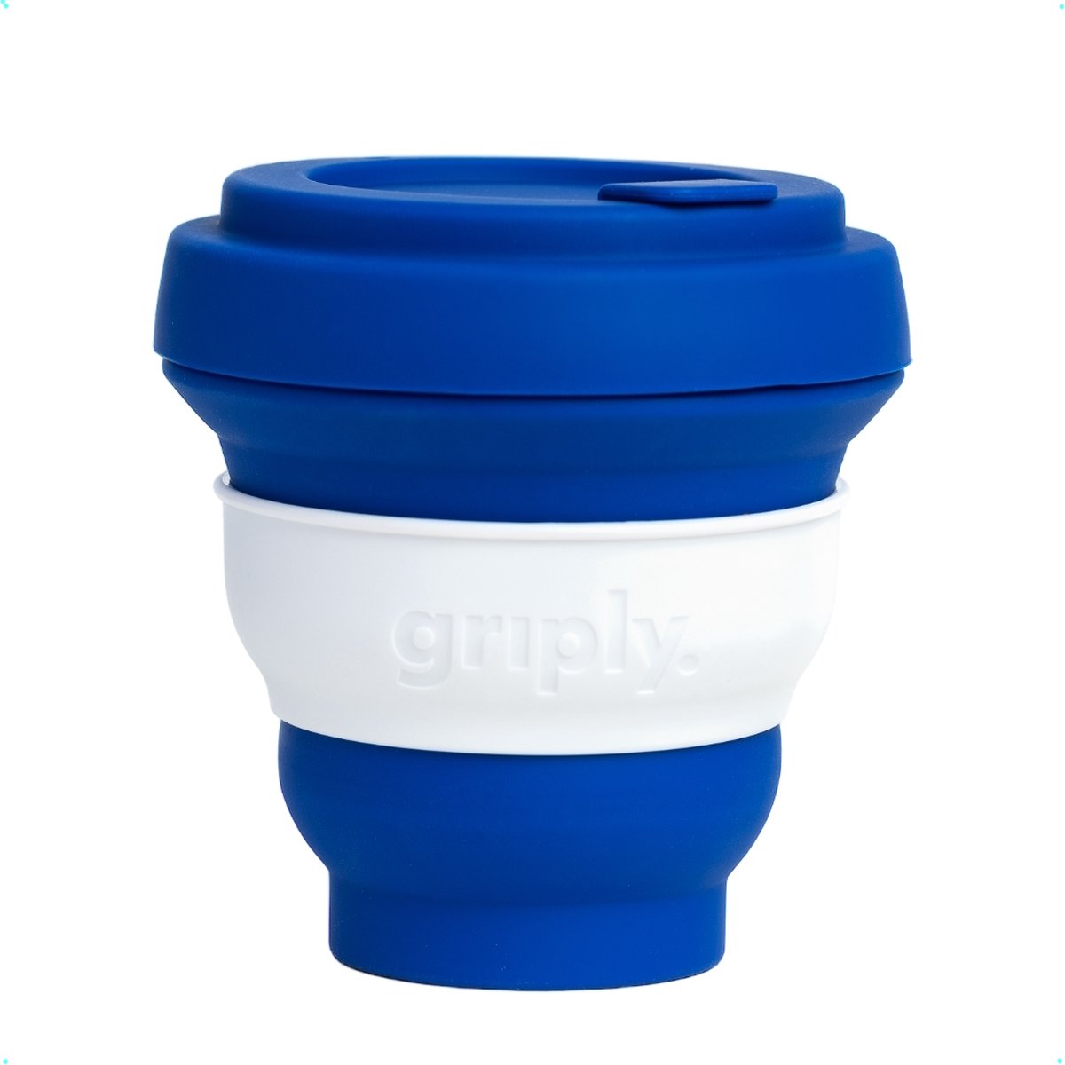 Griply to go - Opvouwbare koffiebeker met ring - 100% food grade siliconen - Surf the web - 355ml