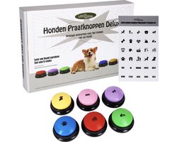 Levlo Goods® Praatknop voor Honden - Dogbuttons - 6 Stuks - Honden Speelgoed Intelligentie - Honden Knoppen - Honden training - Laat uw Huisdier spreken - Incl. E-Book & 25 Trainingsstickers