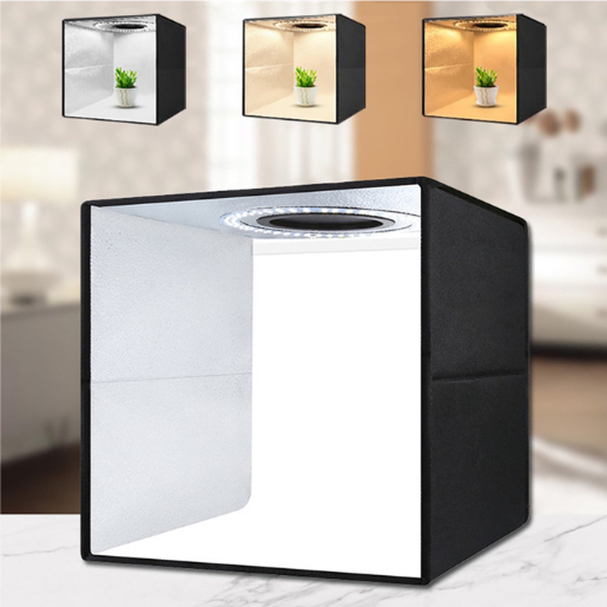 Opvouwbare LED-licht fotostudio box voor productfotografie - 40 x 40 x ...