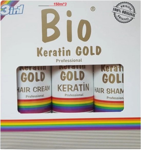 Bio Keratin Gold Haarglättung 1000 Ml – Brasilianische Glättungskur Für Glänzendes, Gesundes Haar