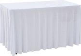 vidaXL Housses de table - Stretch avec jupe - 2 pièces - 183x76x74 cm - Blanc