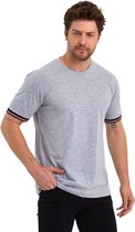 Comeor T-shirt Heren Korte Mouw met Patroon - Katoen - Grijs - S