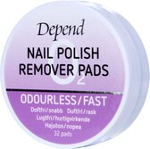 Depend Nail polish remover Pads Pads voor het verwijderen van nagellak 32 pieces/stuks
