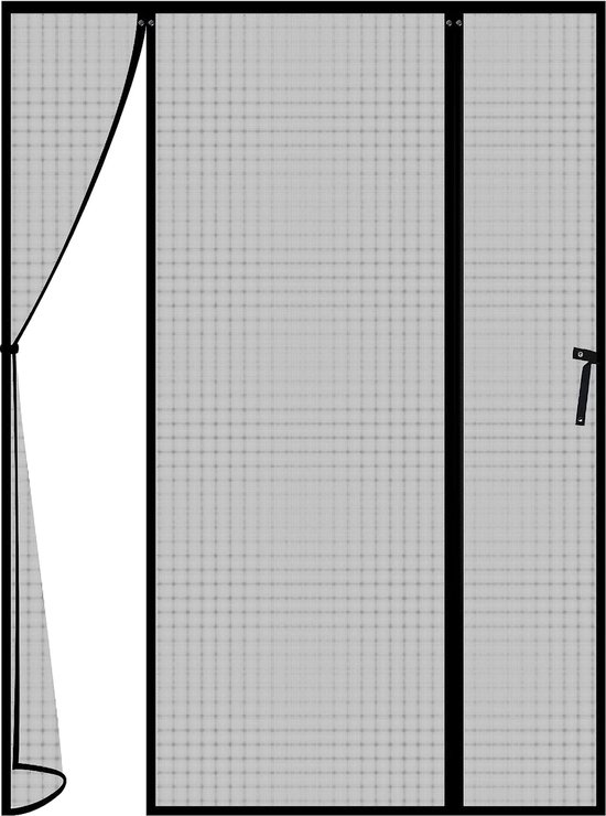 Magnetische vliegenhordeur, 75 x 220 cm, magnetisch, gestreept, wit Magnetische vliegenhordeur, 75 x 220 cm, magnetisch, gestreept, wit