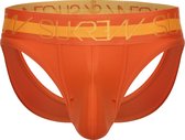 Sukrew V-Thong Jaffle Oranje - Maat XXL - Herenstring - String Jockstrap Combinatie - Mannen Ondergoed