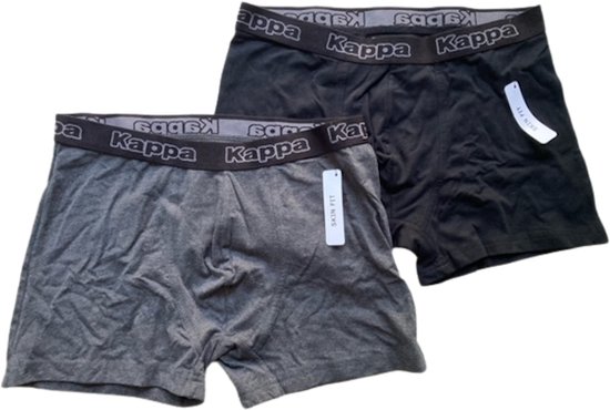 Kappa 2 paar boxershorts maat L donker grijs mel/zwart