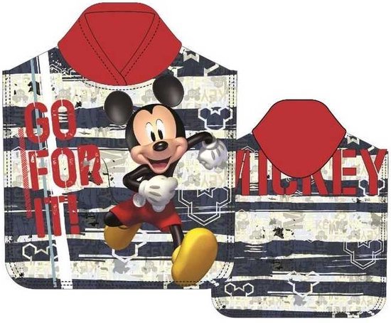 Mickey Mouse poncho handdoek - 100 x 50 cm. - Mickey badponcho - sneldrogend