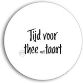 Onderzetter voor thee | wit & taupe | set van 2 |ø 10 cm |Tijd voor Thee met Taart | cadeau onder 10 euro