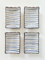 Sushi schaaltje motief D (10,5 cm x 7,5 cm) - set van 4 stuks
