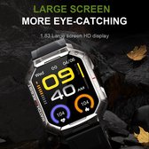 Bluetooth Oproep Smart Horloge Mannen Groot Scherm Sport Smartwatch IP68 Waterdichte Gezondheid Hartslag Bloed Zuurstof Rvs Smartwatch 2023