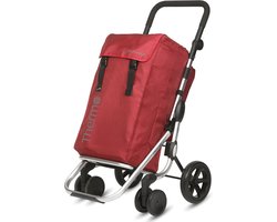 Winkelwagen Playmarket 24925D3 209 GO+ - rood- boodschapentrolley - boodschappen kar- boodschappentas op 4 wielen- boodschappen wagentje vouwkratten - boodschappentassen - koeltas op wielen-boodschappen doen